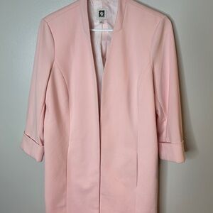 Anne Klein Pink Open Front Blazer